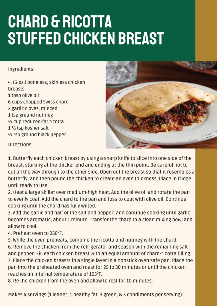 Chard & Ricotta Stuffed Chicken Breast