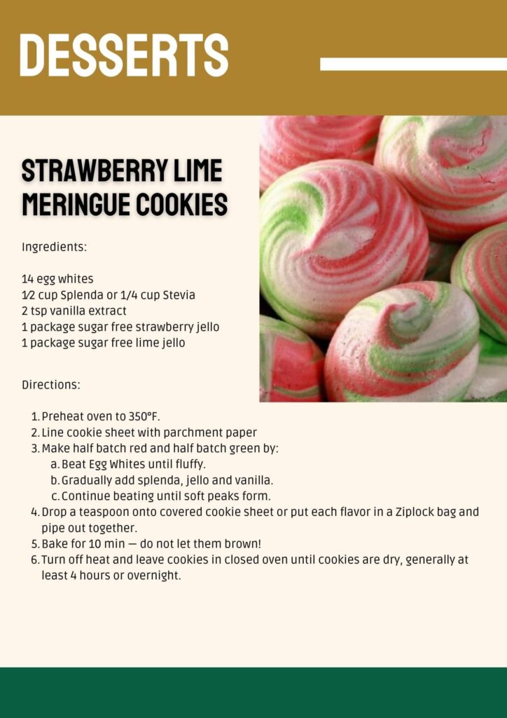 Strawberry Lime Meringue Cookies