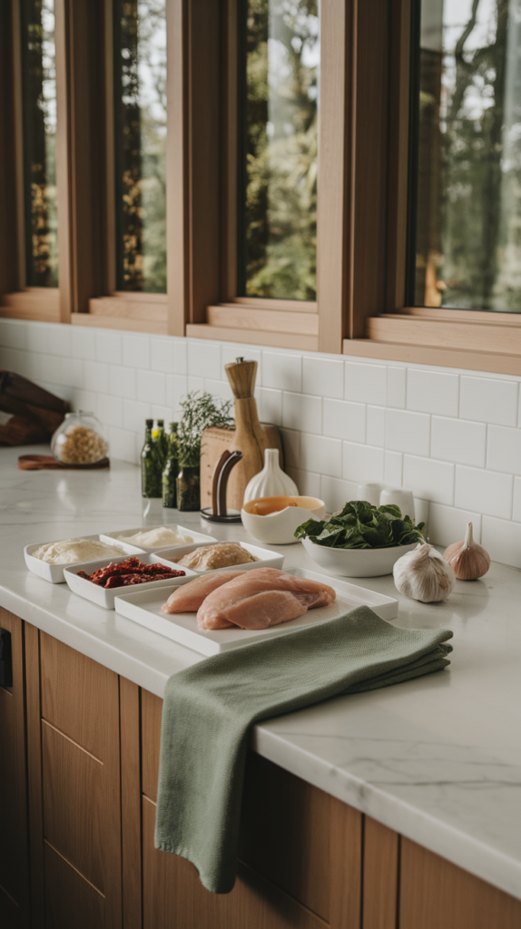 ingredients for Optavia Tuscan chicken